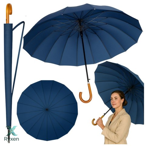 Duży Parasol Automatyczny Pokrowiec Na Ramię 24-Żeberkowy Granatowy 115 cm LEAN