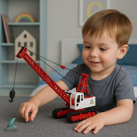 Dźwig Gąsienicowy Kratownicowy Regulacja Światła Dźwięki Metalowy LEAN TOYS
