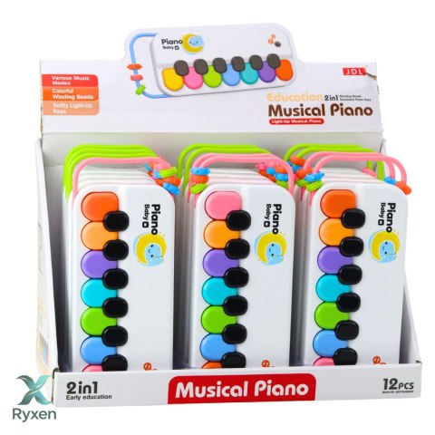 Edukacyjne Pianinko Muzyczne Dla Dzieci Interaktywne Kolorowe Koraliki LEAN TOYS