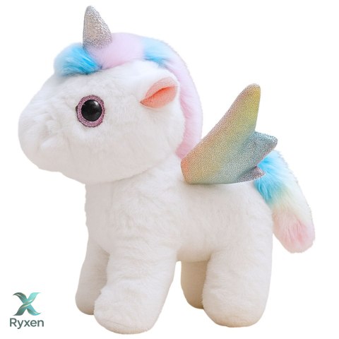 Jednorożec Pluszowy Interaktywny Porusza Się Dźwięki Biały 21 cm LEAN TOYS