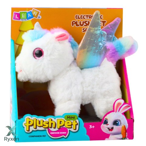 Jednorożec Pluszowy Interaktywny Porusza Się Dźwięki Biały 21 cm LEAN TOYS