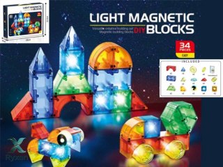 Klocki magnetyczne świecące 32 elementy MADEJ