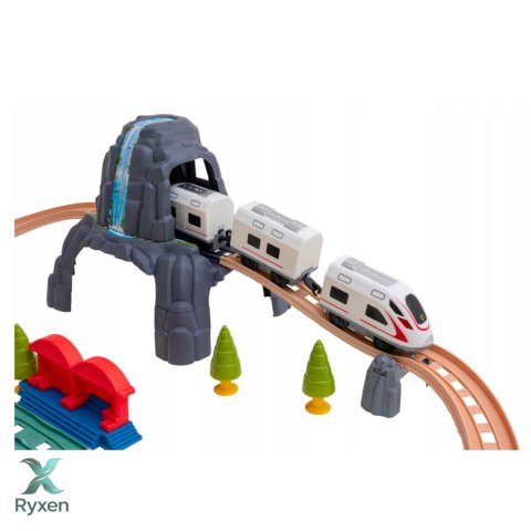 Zestaw Pociąg Kolejka Elektryczna Park Dinozaurów Światła Dźwięki 76 cm LEAN TOYS