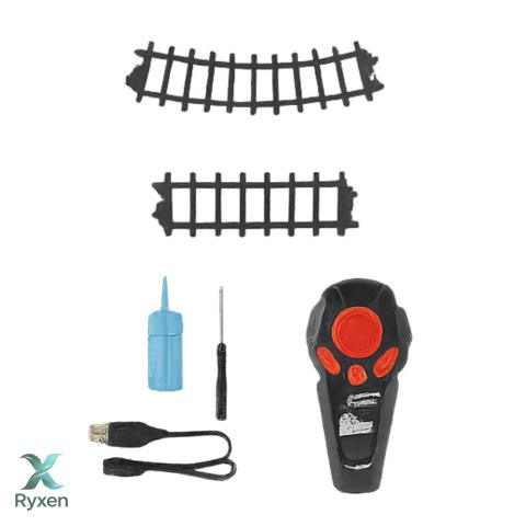 Kolejka Elektryczna Pociąg Klasyczny RC Światła Dźwięki Dym 206 cm 24 el. LEAN TOYS
