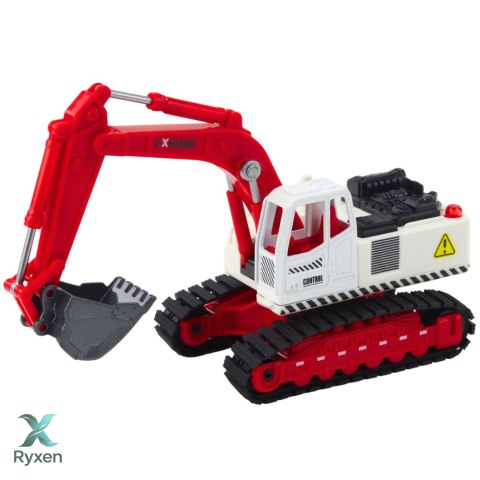 Koparka Gąsienicowa Metalowa Ruchoma Łyżka Obrotowa Kabina Światła Dźwięki LEAN TOYS