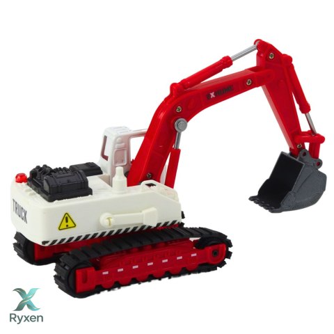 Koparka Gąsienicowa Metalowa Ruchoma Łyżka Obrotowa Kabina Światła Dźwięki LEAN TOYS