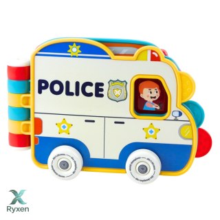 Książeczka Edukacyjna Interaktywna Pojazdy Światła Dźwięki Ruchome Elementy LEAN TOYS