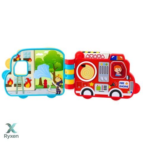 Książeczka Edukacyjna Interaktywna Pojazdy Światła Dźwięki Ruchome Elementy LEAN TOYS