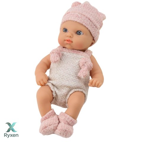 Lalka Bobas Niemowlak Różowe Ubranko Czapeczka Śliniaczek 18 cm LEAN TOYS