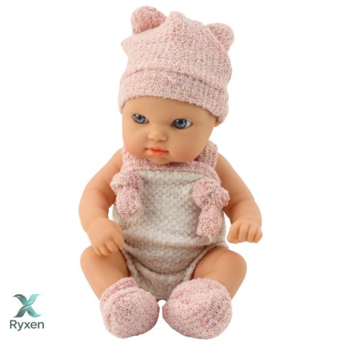 Lalka Bobas Niemowlak Różowe Ubranko Czapeczka Śliniaczek 18 cm LEAN TOYS