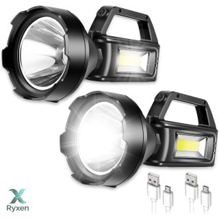 Latarka Turystyczna Robocza Reflektor LED 4 Tryby Powerbank LEAN