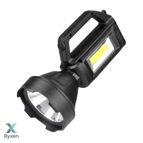 Latarka Turystyczna Robocza Reflektor LED 4 Tryby Powerbank LEAN