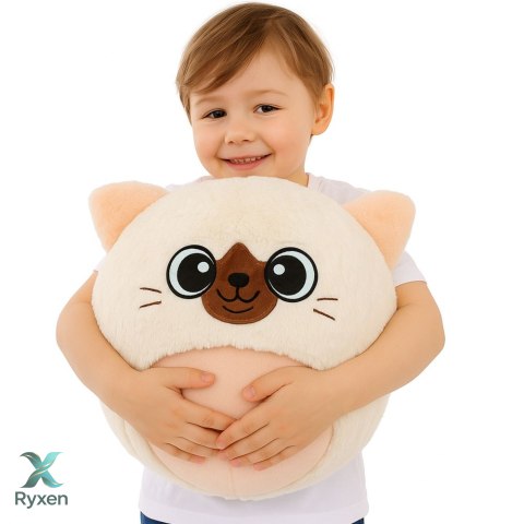 Piłka Do Skakania Rosnąca Pluszowa Kotek Biały Pompka 50 cm LEAN TOYS