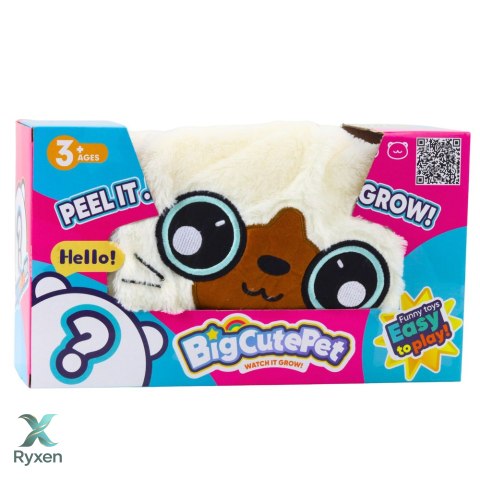 Piłka Do Skakania Rosnąca Pluszowa Kotek Biały Pompka 50 cm LEAN TOYS
