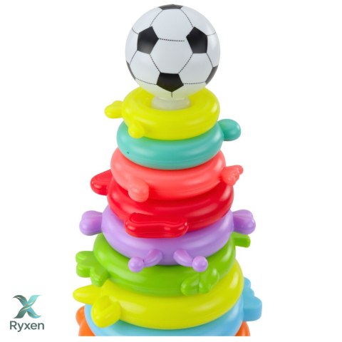 Piramida Edukacyjna Układanka Piłka Naklejki 13 Poziomów Kolorowa LEAN TOYS