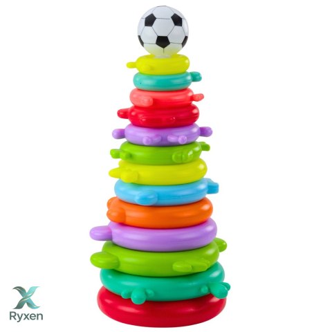 Piramida Edukacyjna Układanka Piłka Naklejki 13 Poziomów Kolorowa LEAN TOYS