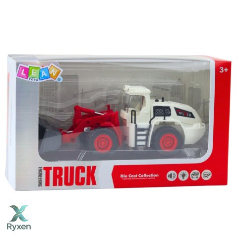Pojazd Budowlany Koparka Spychacz Ruchoma Metalowa Łyżka Światła Dźwięki LEAN TOYS