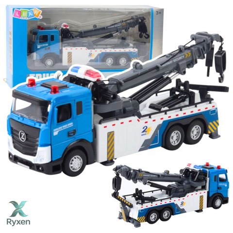 Pojazd Ciężarówka Z Wysięgnikiem Holownik Metalowa Kabina Światła Dźwięki LEAN TOYS