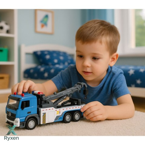 Pojazd Ciężarówka Z Wysięgnikiem Holownik Metalowa Kabina Światła Dźwięki LEAN TOYS