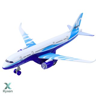 Samolot Pasażerski Z Napędem Pull Back Metalowy Światła Dźwięki 23 cm LEAN TOYS