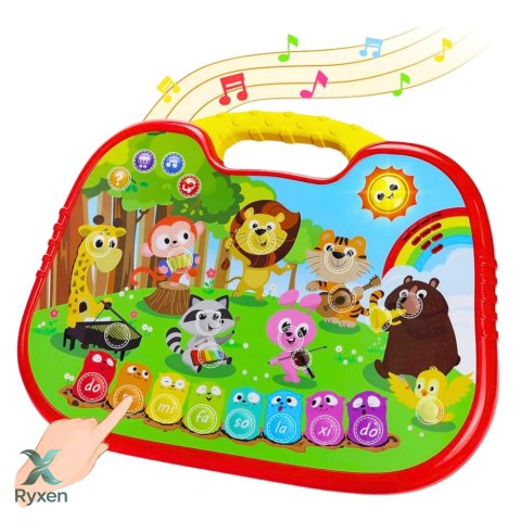 Tablica Edukacyjna Interaktywna Świat Zwierząt Instrumenty Pianinko LEAN TOYS