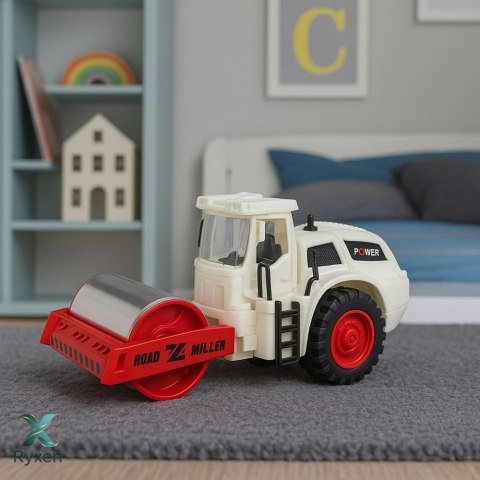 Walec Drogowy Budowlany Metalowy Obrotowy Walec Światła Dźwięki LEAN TOYS