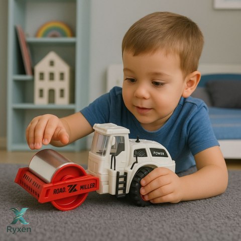 Walec Drogowy Budowlany Metalowy Obrotowy Walec Światła Dźwięki LEAN TOYS