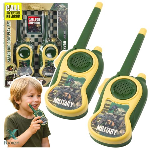Walkie Talkie Krótkofalówki Militarne Wojskowe Dla Dzieci 300m LEAN TOYS