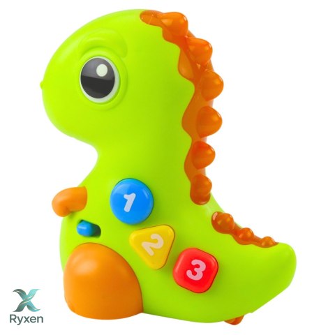 Zabawka Interaktywna Dla Malucha Dinozaur Na Kółkach Światła Dźwięki LEAN TOYS