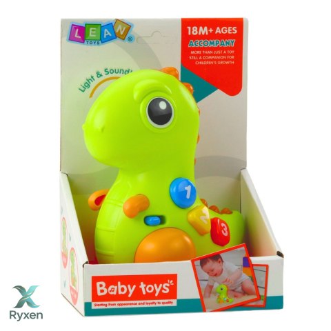 Zabawka Interaktywna Dla Malucha Dinozaur Na Kółkach Światła Dźwięki LEAN TOYS