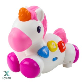 Zabawka Interaktywna Dla Malucha Jednorożec Na Kółkach Światła Dźwięki LEAN TOYS
