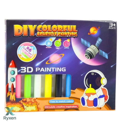 Zestaw Do Malowania Kosmos 3D DIY 6 Farbek Zawieszki 12 szt. LEAN TOYS