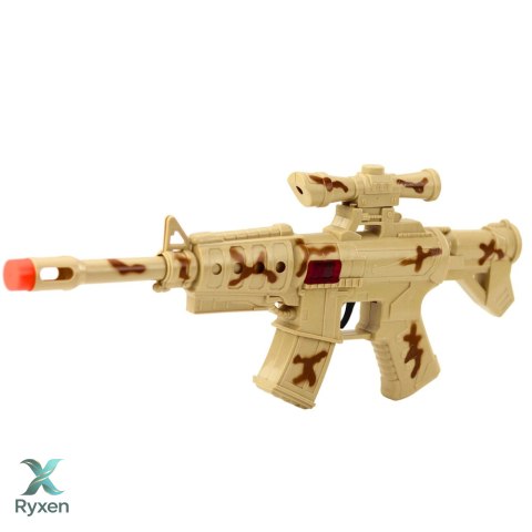 Zestaw Karabin Wojskowy Z Karabinem Akcesoria Dźwięk Strzału Piaskowy LEAN TOYS