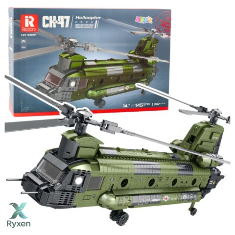 Zestaw Klocków Konstrukcyjnych Helikopter Wojskowy CH-47 Chinook 1451 el. LEAN TOYS