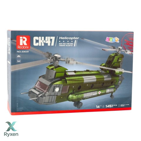 Zestaw Klocków Konstrukcyjnych Helikopter Wojskowy CH-47 Chinook 1451 el. LEAN TOYS