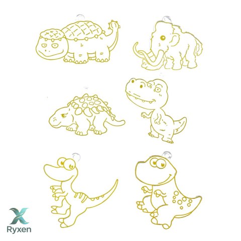 Zestaw Kreatywny DIY Witraże Breloki Dinozaury Pisaki 6 szt. LEAN TOYS