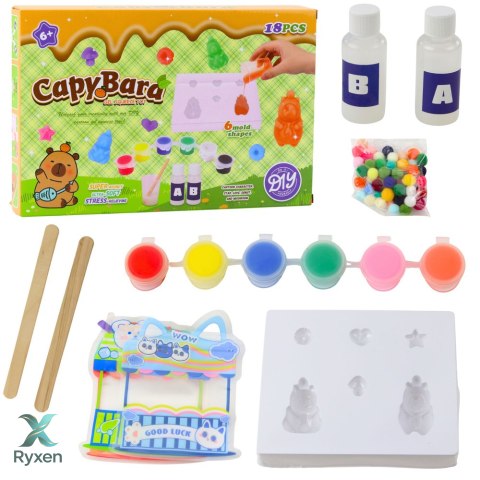 Zestaw Kreatywny Do Tworzenia Żelowych Figurek DIY Kapibara 18 el. LEAN TOYS