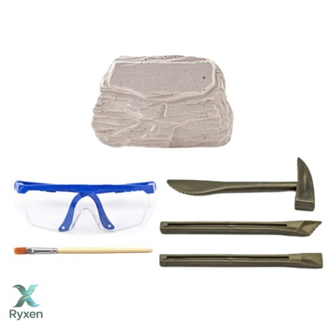 Zestaw Paleontologiczny Wykopaliska Blok Gipsowy Narzędzia LEAN TOYS