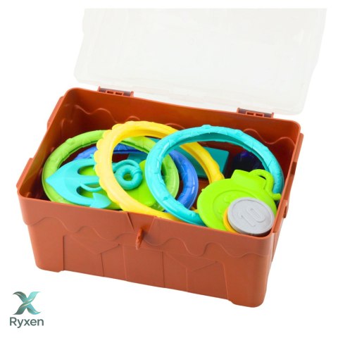 Zestaw Skarbów W Skrzyni Do Nurkowania Zabawy W Wodzie Brązowa 21 el. LEAN TOYS