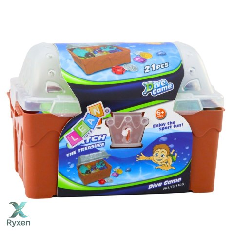 Zestaw Skarbów W Skrzyni Do Nurkowania Zabawy W Wodzie Brązowa 21 el. LEAN TOYS