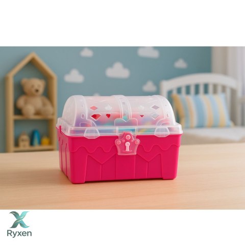 Zestaw Skarbów W Skrzyni Do Nurkowania Zabawy W Wodzie Różowa 21 el. LEAN TOYS