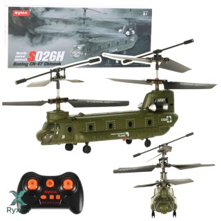 Helikopter Śmigłowiec Zdalnie Sterowany RC Syma S026H-1 Zielony Khaki LEAN TOYS