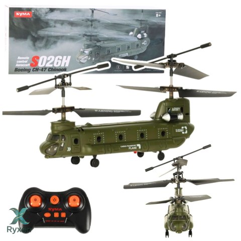 Helikopter Śmigłowiec Zdalnie Sterowany RC Syma S026H-1 Zielony Khaki LEAN TOYS
