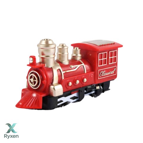 Klasyczny Pociąg Mini Kolejka Na Baterie Lokomotywa Wagony Z Torami 13 el. LEAN TOYS