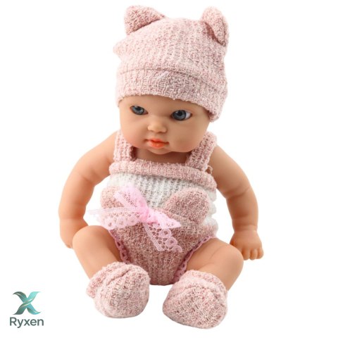 Lalka Bobas Niemowlak Z Kocykiem Biało-Różowe Ubranko Czapeczka 18 cm LEAN TOYS