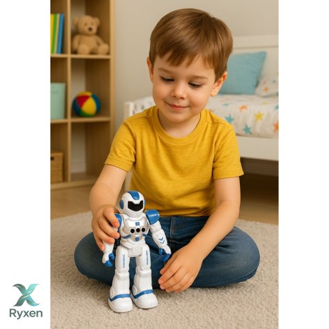 Robot Edukacyjny Zdalnie Sterowany RC Mówi Tańczy Światła Dźwięki Niebieski LEAN TOYS
