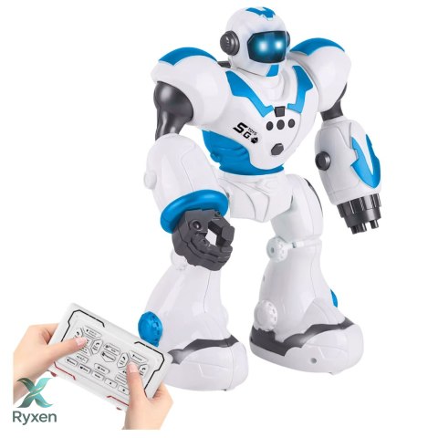 Robot Interaktywny Zdalnie Sterowany RC 16 Funkcji Światła Dźwięki Niebieski LEAN TOYS
