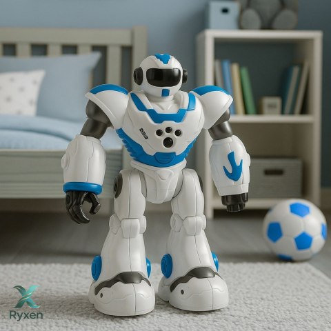 Robot Interaktywny Zdalnie Sterowany RC 16 Funkcji Światła Dźwięki Niebieski LEAN TOYS