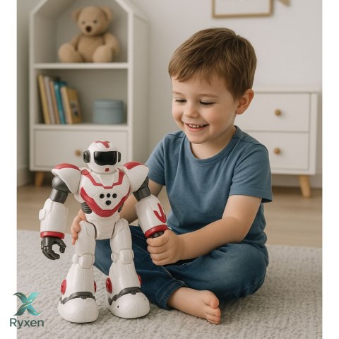 Robot Interaktywny Zdalnie Sterowany RC 16 Funkcji Światła Dźwięki Różowy LEAN TOYS