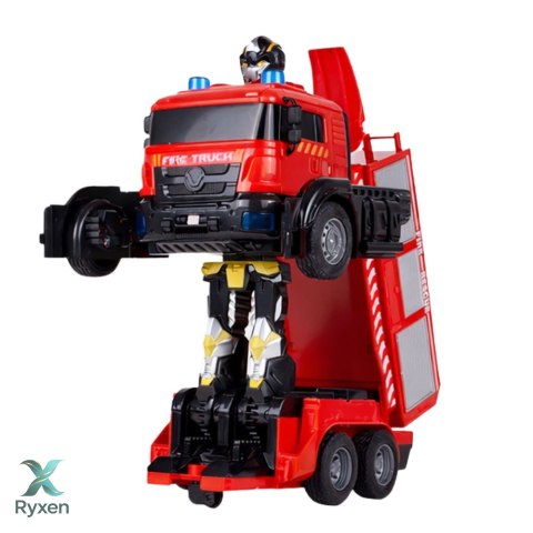 Robot Samochód Straż Pożarna 2w1 Zdalnie Sterowany RC Światła Dźwięki Woda LEAN TOYS
